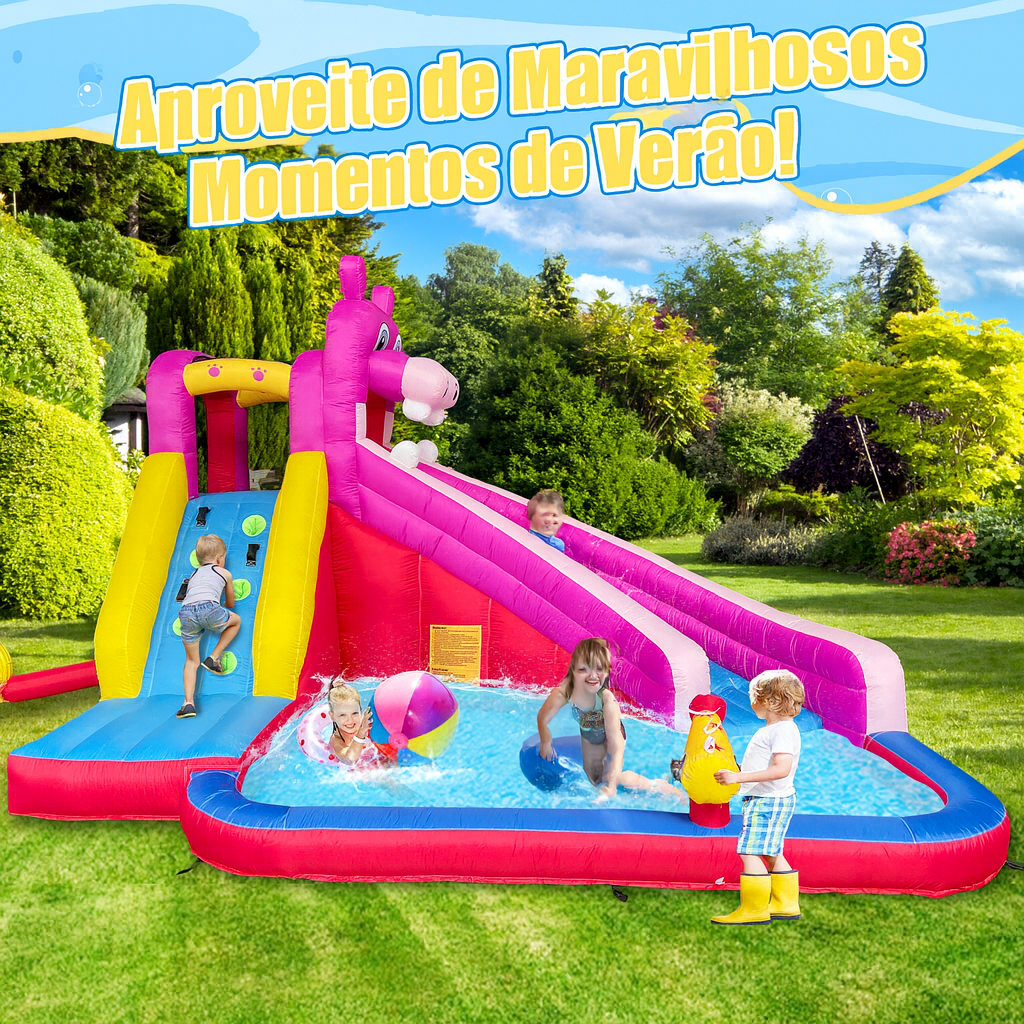 A2 Pula Pula Inflável Com Escorregador E Piscina De Água - Brinquedo Para Festa Infantil Multi Park - Imagem 3