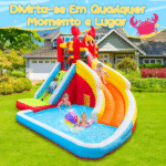 Castelo Inflável Pula Pula Com Escorregador E Piscina - Brinquedo Infantil Grande - Imagem 2