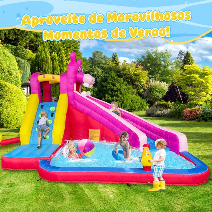 Pula Pula Inflável Com Escorregador E Piscina De Água - Brinquedo Para Festa Infantil Multi Park - Imagem 2