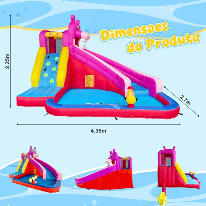 Pula Pula Inflável Com Escorregador E Piscina De Água - Brinquedo Para Festa Infantil Multi Park - Imagem 7
