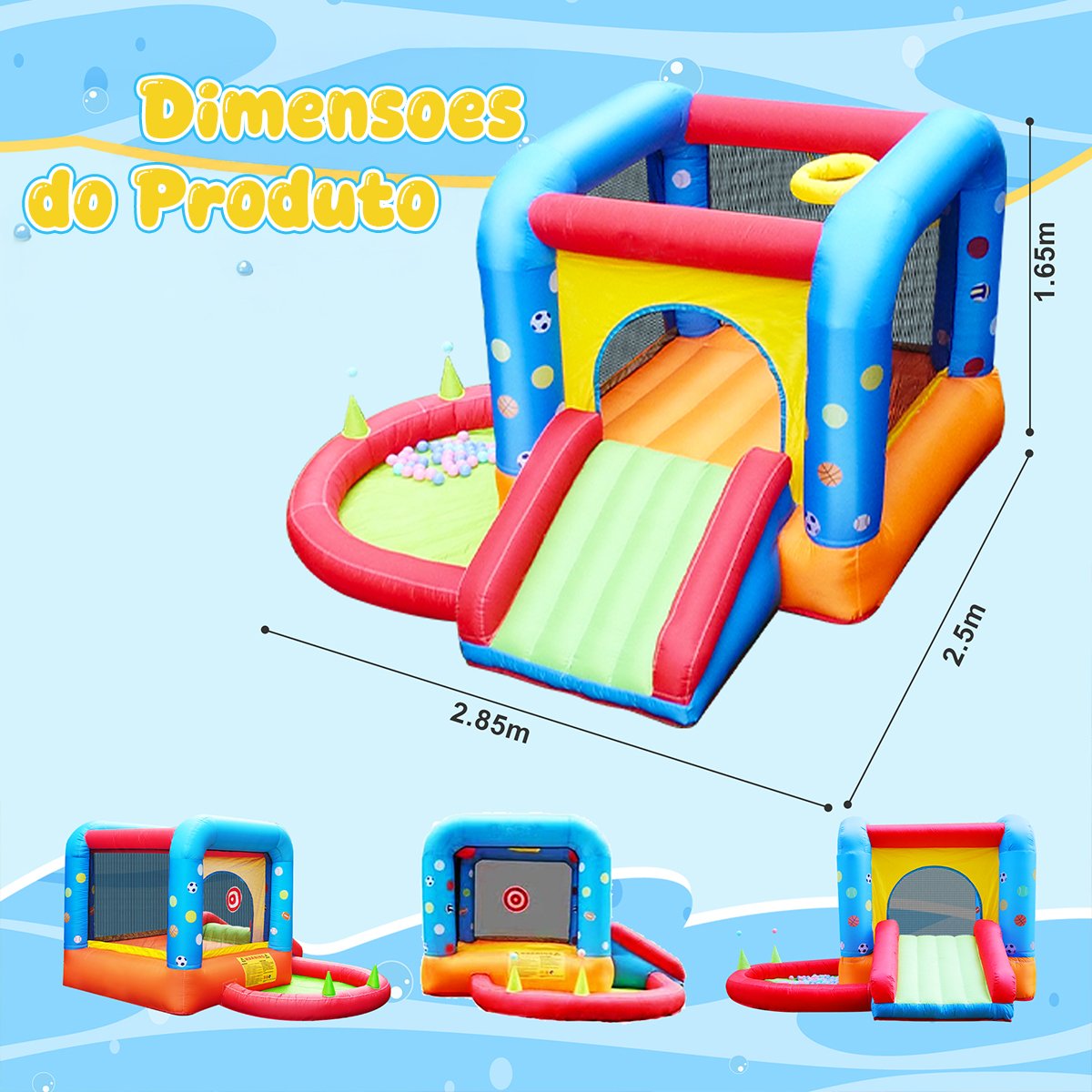 A6 Parque Inflável Aquático com Pula-Pula e Escorregador - A Diversão Completa para o Verão - Imagem 6