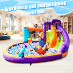 Pula Pula Inflável Com Escorregador E Piscina De Água – Brinquedo Para Festa Infantil Multi Park - Imagem 3