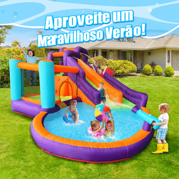 Pula Pula Inflável Com Escorregador E Piscina De Água – Brinquedo Para Festa Infantil Multi Park - Imagem 4