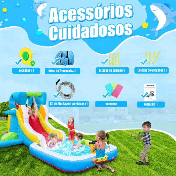 Mult Park Inflável Tobogã Piscina De Bolinhas C/ Motor- Diréto Da Fábrica Promoção - Imagem 4
