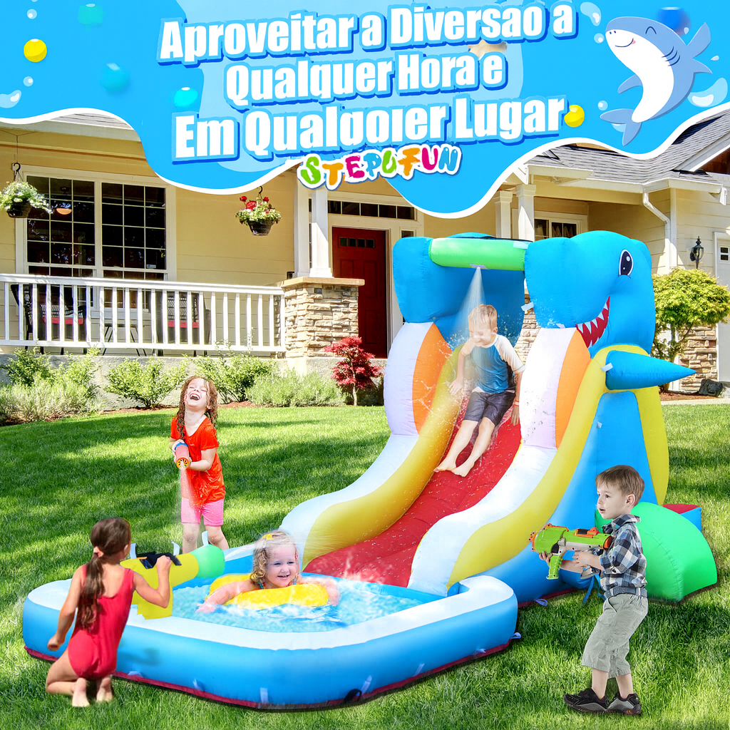 Pula Pula Inflável Castelo Com Escorregador Duplo 220 V-tubalao-4 Mult Park Inflável Tobogã Piscina De Bolinhas C/ Motor- Diréto Da Fábrica Promoção - Imagem 5